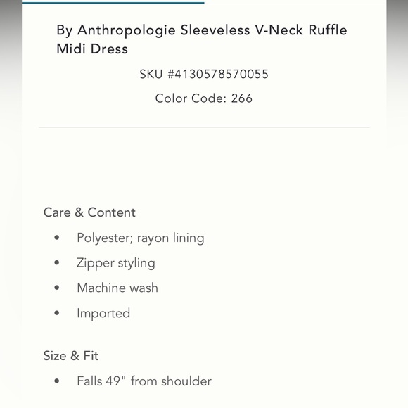 Anthropologie sleeveless ruffle v-neck maxi dress - Picture 6 of 6